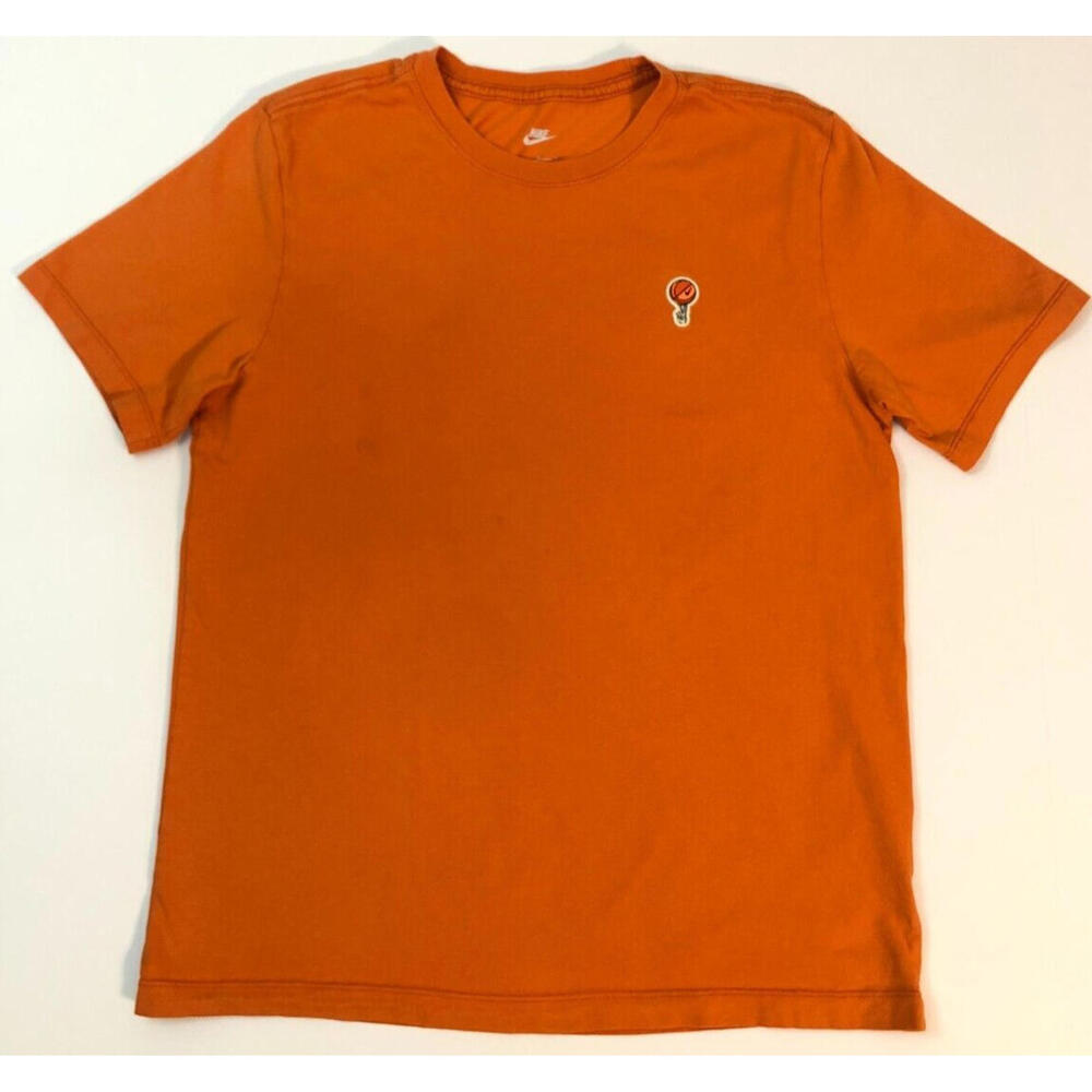 Nike Legacy Orange T-Shirt Embroidered Peace Sign Basketball Size Medium